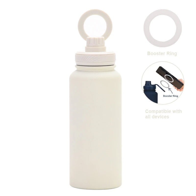 32 Oz Insulated Stainless Steel Sports Bottle Insulated Mug with Magnetic Phone Holder Outdoor Sports Water Bottle Thermos