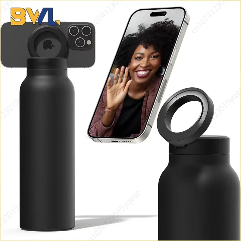 32 Oz Insulated Stainless Steel Sports Bottle Insulated Mug with Magnetic Phone Holder Outdoor Sports Water Bottle Thermos